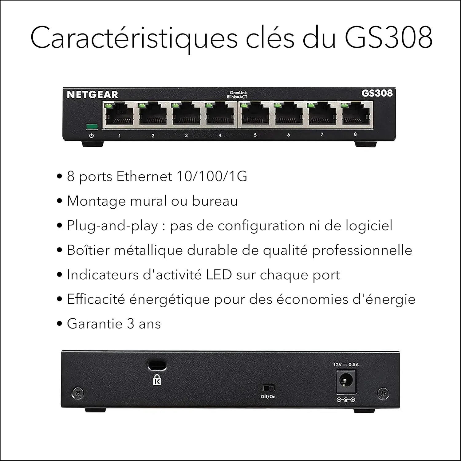 NETGEAR GS 308 Essential Edition (jamais servi et dans sa boite d'origine)