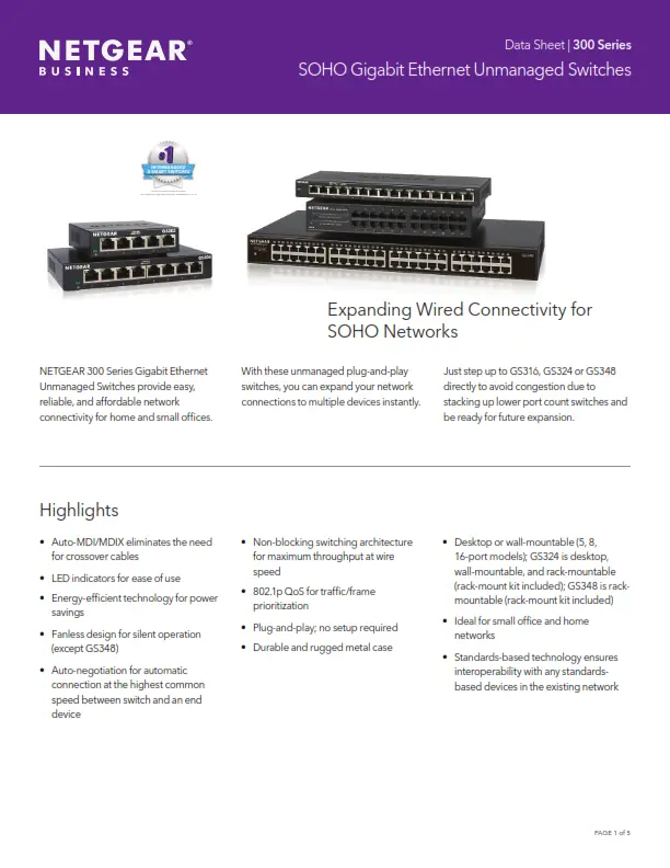 NETGEAR SWITCH GS-308
